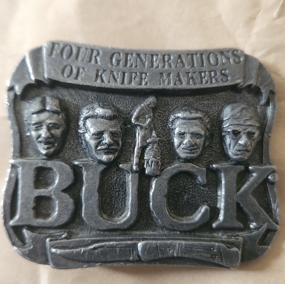 VINTAGE Buck knives belt buckle